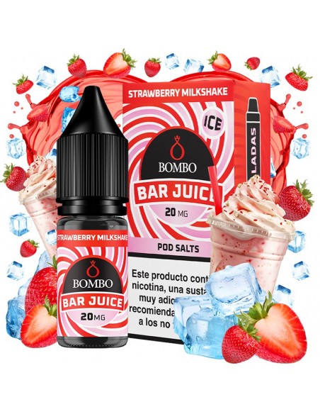 Bar Juice Nic Salt by Bombo Strawberry Milkshake Ice 10ml